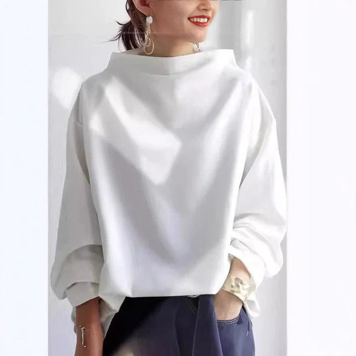 Eliana™ | Elegant Loose-Fit Turtleneck Blouse