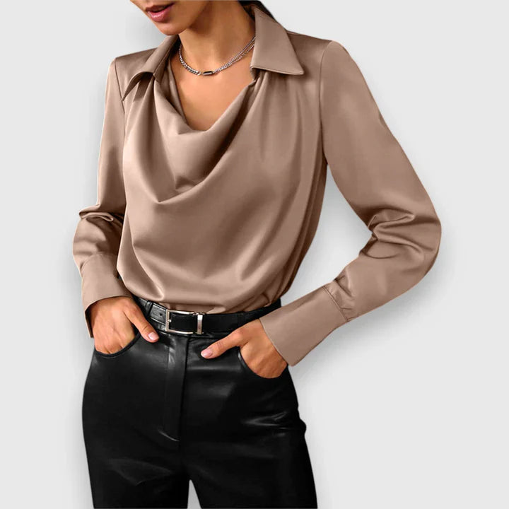 Solina | Stylish Draped Cowl Neck Blouse